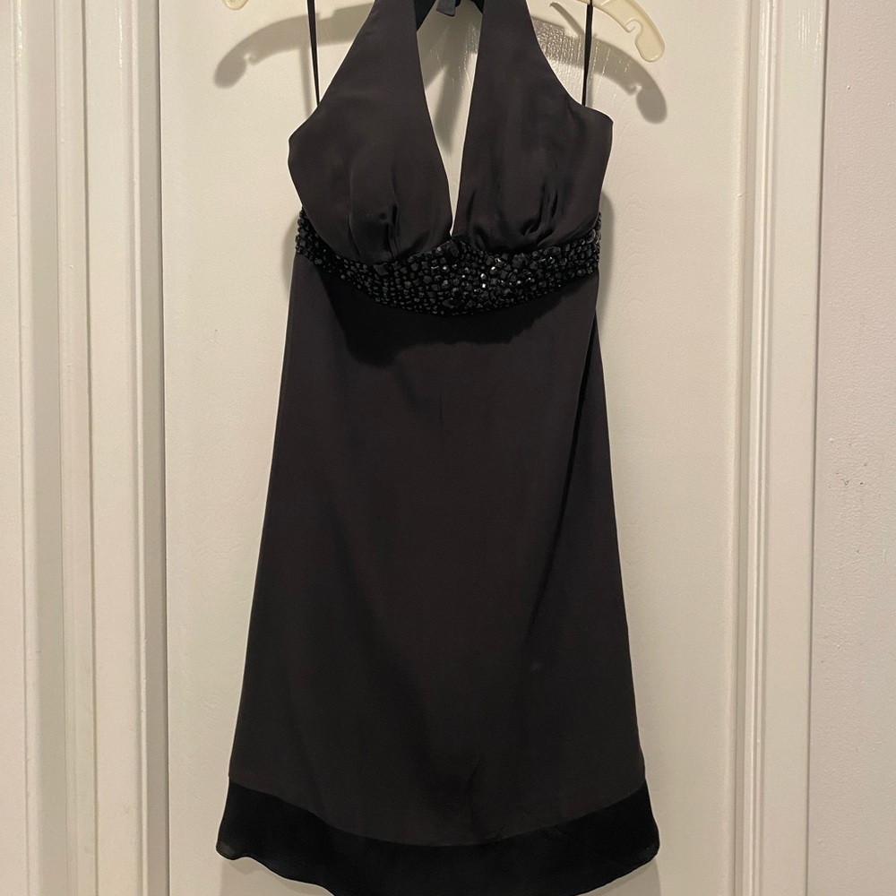 White House Black Market silk halter dress
